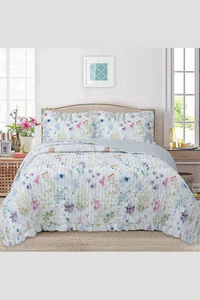 260x240 Cm Bella Home Çift Kişilik Breeze Desenli Yatak Örtüsü 395273