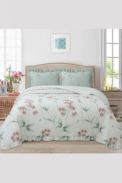 260x240 Cm Bella Home Çift Kişilik Breeze Desenli Yatak Örtüsü 395277