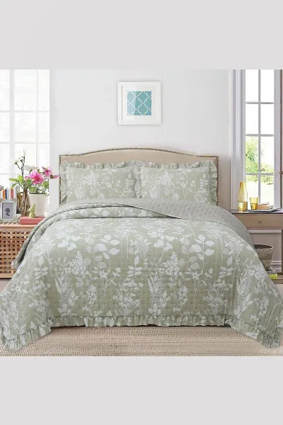 260x240 Cm Bella Home Çift Kişilik Breeze Desenli Yatak Örtüsü 395278