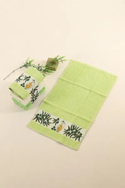 30x50 Jakarlı Zeytin Desen 6'lı Havlu Seti 286529
