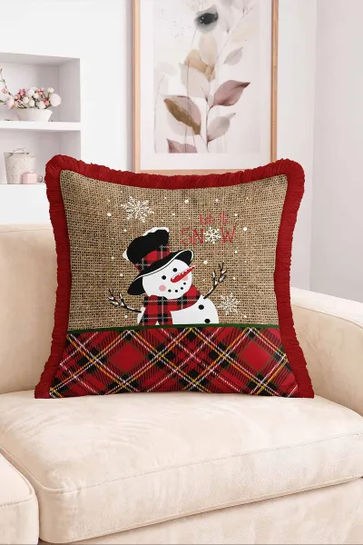 43x43 Cm Dijital Baskılı Fermuarlı Çift Taraflı Saçaklı Kırlent Kılıfı 483408