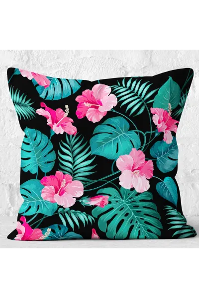 Pembe 43x43 Dijital Baskılı Fermuarlı Modern Kırlent Kılıfı 272871