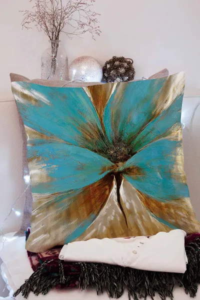 43x43 Dijital Baskılı Fermuarlı Modern Kırlent Kılıfı 308655