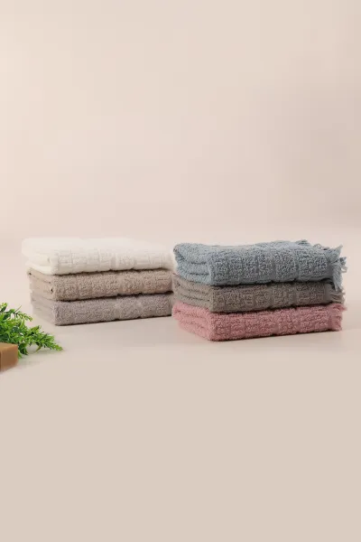 50x85 Cm 6'lı Çizgili Saçaklı Bursa El ve Yüz Havlusu Seti 418544