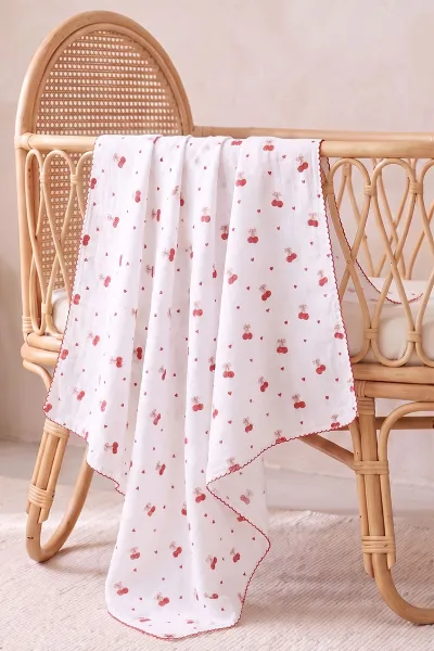 (80*90 cm) Kenarı Oyalı Tek Kat Karışık Desen Müslin Bebek Battaniye 488492