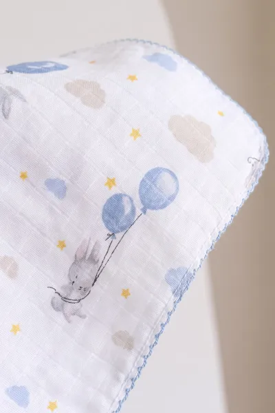 (80*90 cm) Kenarı Oyalı Tek Kat Karışık Desen Müslin Bebek Battaniye 488509