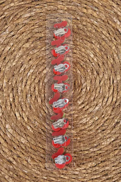 8'li   Klipsli Saç Süsleme Küpesi 493672