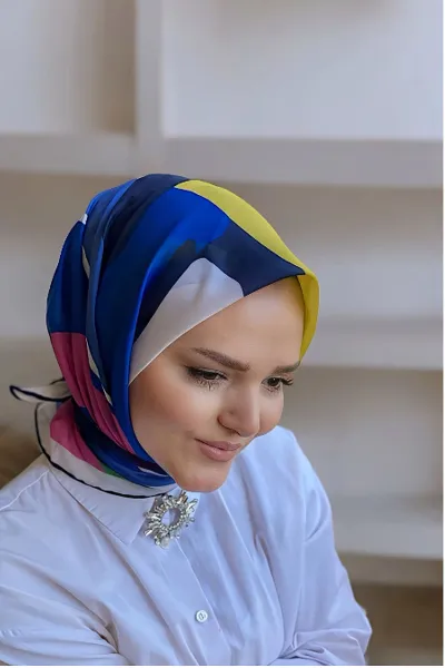 90x90 Baskılı El Dikimi Soft Eşarp 278547