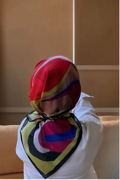 90x90 Baskılı El Dikimi Soft Eşarp 278549