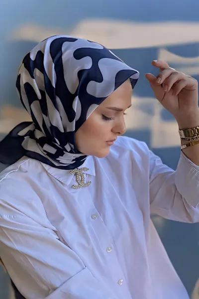 90x90 Baskılı El Dikimi Soft Eşarp 278553