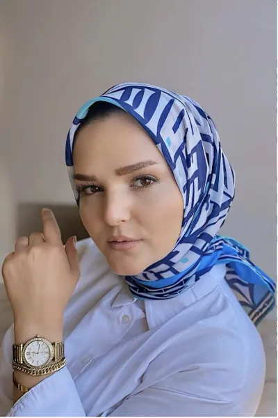 90x90 Baskılı El Dikimi Soft Eşarp 278555