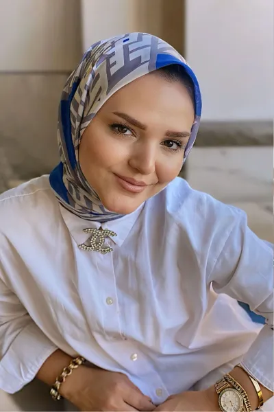 90x90 Baskılı El Dikimi Soft Eşarp 278556