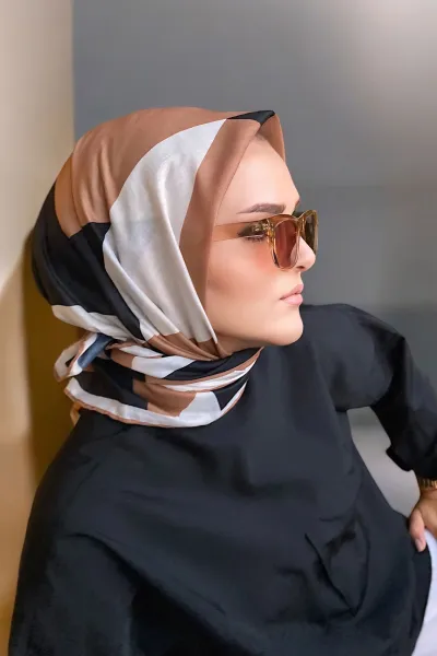 90x90 Baskılı El Dikimi Soft Eşarp 300828