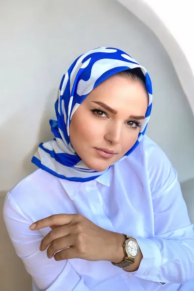 90x90 Baskılı El Dikimi Soft Eşarp 300829