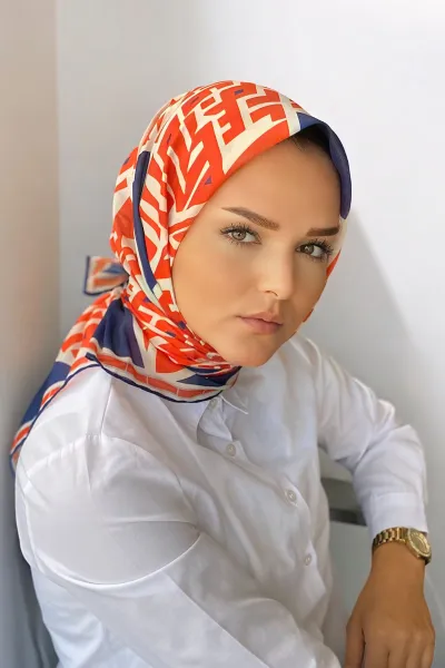 90x90 Baskılı El Dikimi Soft Eşarp 300832
