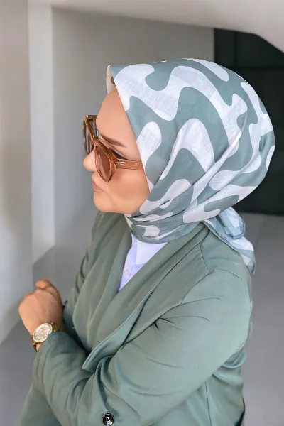 90x90 Baskılı El Dikimi Soft Eşarp 300833