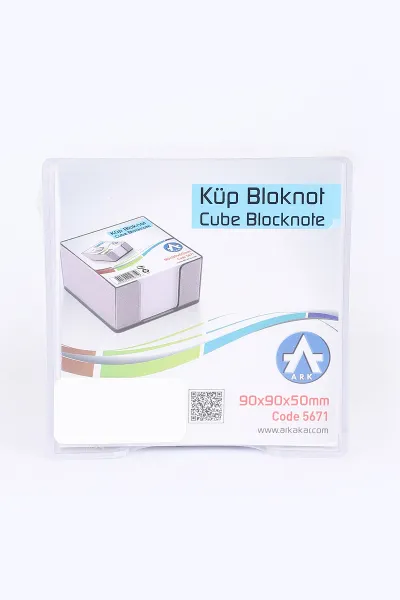 90x90x50mm Ark Kutulu Küp Blok Notluk Hazneli Bloknot 384740