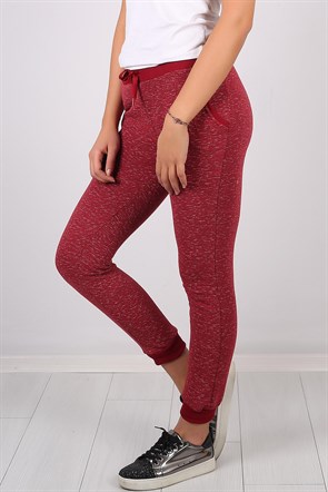 Bilek Sıkmalı Bordo Eşofman Altı 4954B