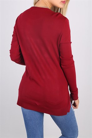 Bisiklet Yaka Yazı Baskılı Kazak 3570B