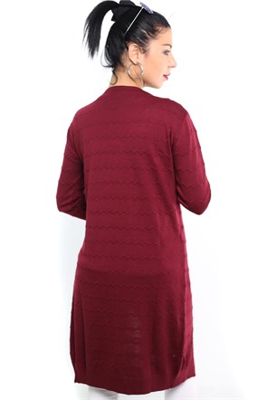 Bordo Triko Hırka  3989B