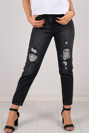 Diz Yırtık Mom Bayan Kot Pantolon 6357B