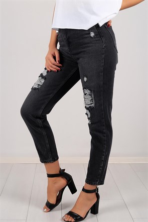 Diz Yırtık Mom Bayan Kot Pantolon 6357B