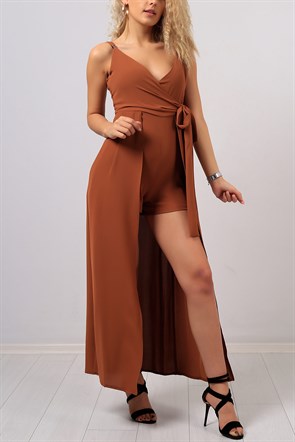 İnce Askılı Kuyruk Detaylı Bayan Şort Elbise 7850B