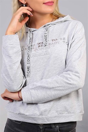 Kapşonlu Kısa Sweat 2825B