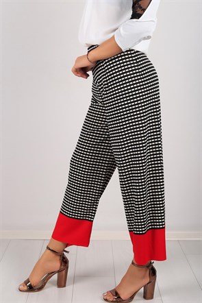 Kare Desen Renkli Paça Bayan Pantolon 6039B