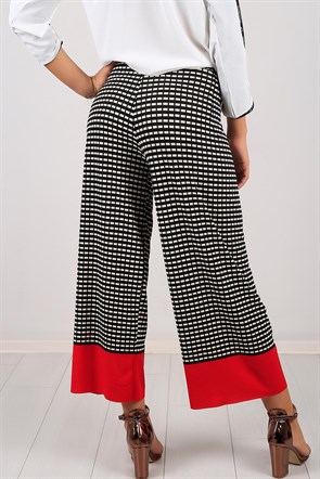 Kare Desen Renkli Paça Bayan Pantolon 6039B