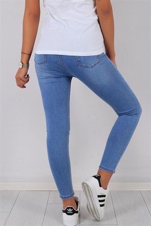 Likralı Bayan Kot Pantolon 5341B