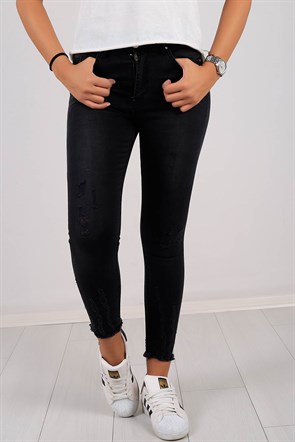 Likralı Bayan Kot Pantolon 5590B