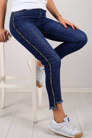 Püskül Paça Mom Bayan Kot Pantolon 6355B