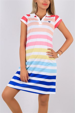 Renk Desenli Lacose Tunik 5161B