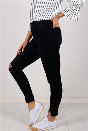 Yırtmaç Desenli Bayan Kot Pantolon 6092B
