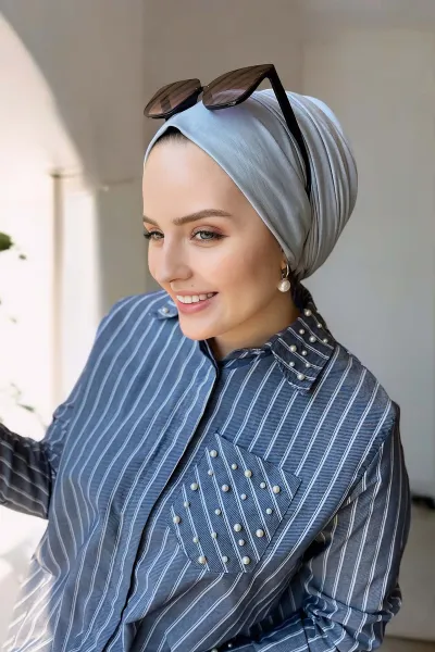 Açık Gri 75x190 Düz Penye Şal 287349