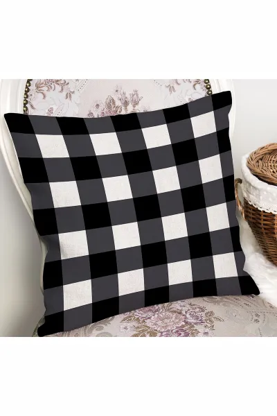 43x43 Dijital Baskılı Fermuarlı Modern Kırlent Kılıfı 308757