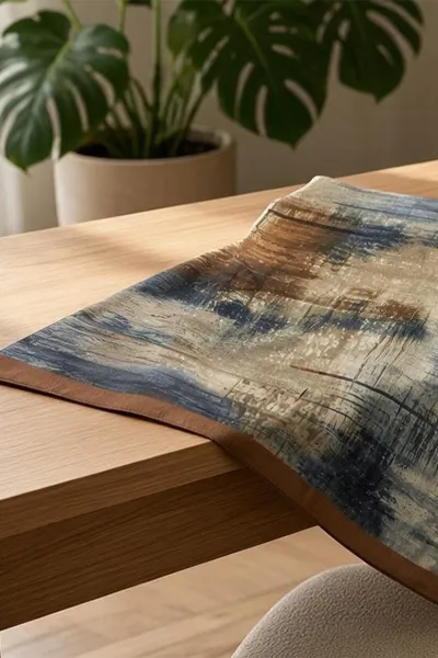 Açık Kahve 90x90 Cm Dijital Baskılı Tela Desen Kutulu Twill Eşarp 501041