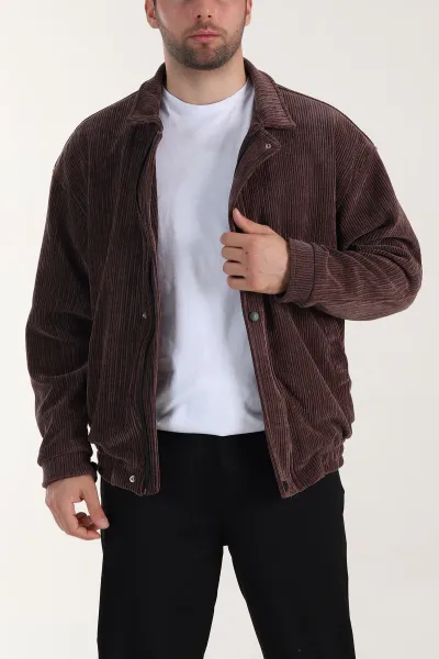 acik-kahve-relaxed-fit-fitilli-dokulu-ici-astarli-erkek-mont-409640