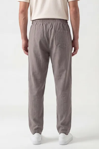 Açık Kahve Yeni Sezon Baggy Belden Bağlamalı Erkek Pantolon 442259
