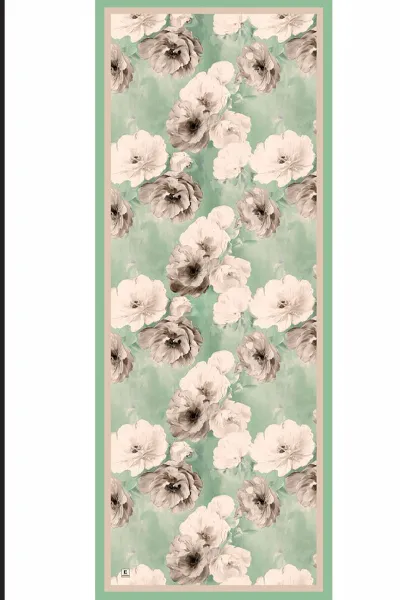 Açık Mint 70x180 Cm Dijital Baskılı Çiçek Desen Soft Şal 482106