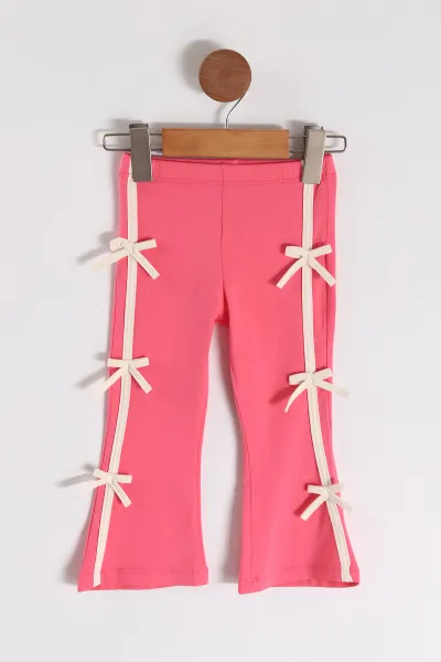 Açık Pembe (2-6 Yaş) Fiyonk Detaylı Taytlı Kız Çocuk Yazlık Takım 464622