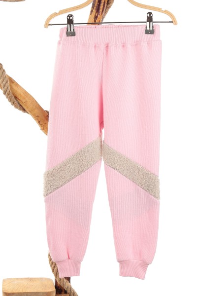 Açık Pembe (6-9 Yaş) Ayı Nakışlı Selanik Kumaş Kız Çocuk Takım 144364