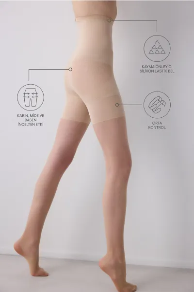 Açık Ten - 51  Penti Body Control 15 Den  Kadın Korseli Külotlu Çorap 421085