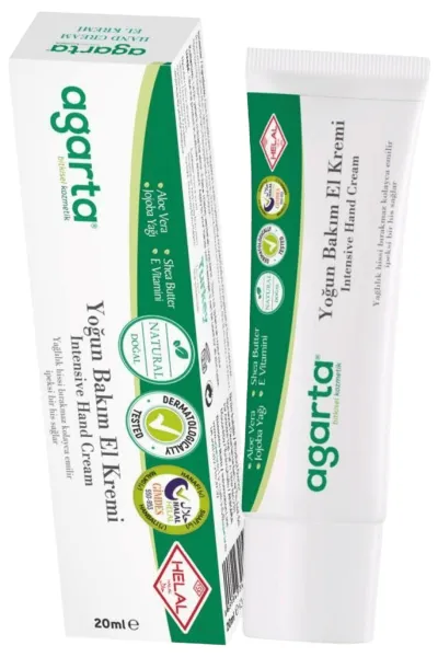 Agarta Doğal Nemlendirici Yoğun Bakım El Kremi -vitamin E Ve B5 - Jojoba Shea Butter - 20 Ml 443856
