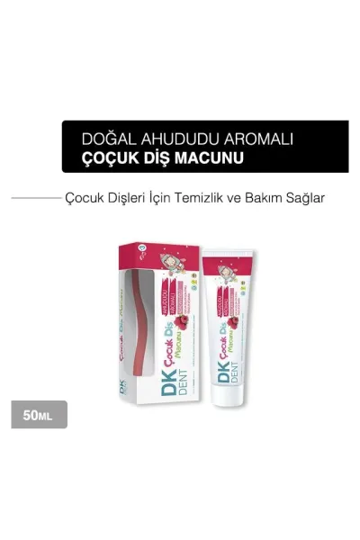 DKDENT Ahududu Aromalı Florürsüz Çocuk Diş Macunu 50 ml Fırça Hediyeli 252685