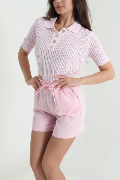 Ajurlu Polo Yaka Kadın Triko 462403