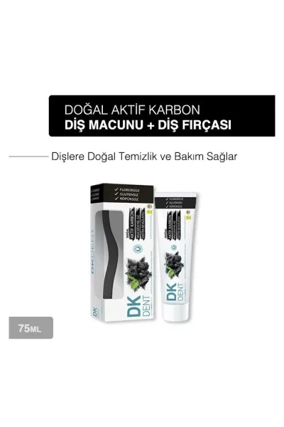 Vegan Aktif Karbonlu Florürsüz Diş Macunu 75 ml Diş Fırçası Hediyeli 252663
