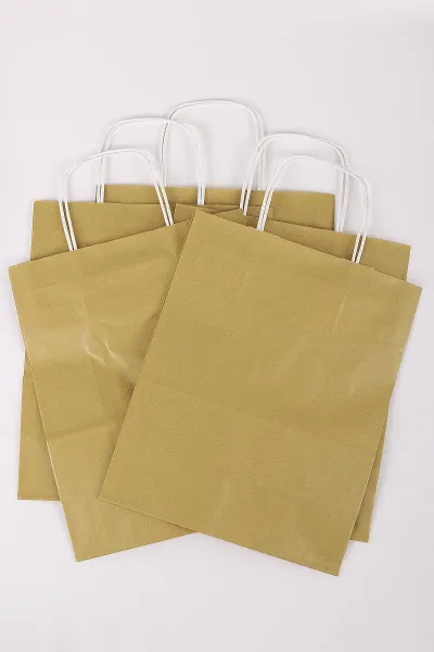 Altın 25x12x31 Büküm Saplı Çanta 5'li 301121