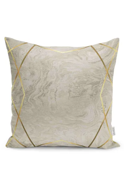 Taş 43x43 Dijital Baskılı Fermuarlı Modern Kırlent Kılıfı 252263